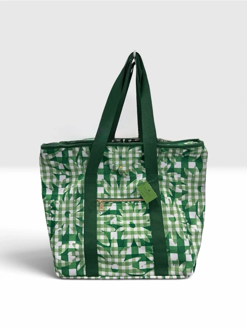 Kate Spade Green 2 Zippered Cooler Tote with Dark Green Straps ~ NWT